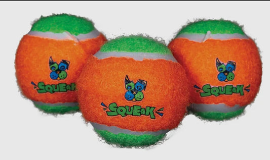 Squeaky Tennis Balls by Spunky Pup - Medium 3-pack