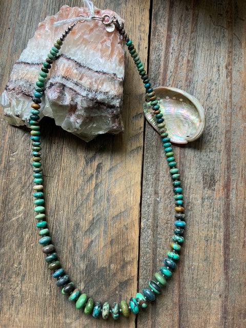 19.5" Turquoise & Silver Necklace